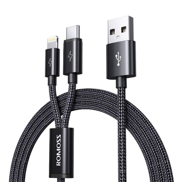 Romoss USB to Lightning and Type-C 1.5m Data and Charging Cable