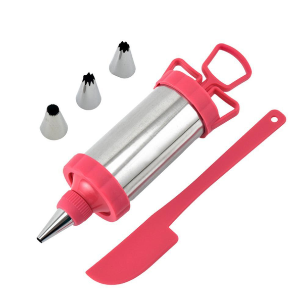 Icing Dispenser Kit with Nozzles &amp; Spatula - Baking &amp; Decorating Tool