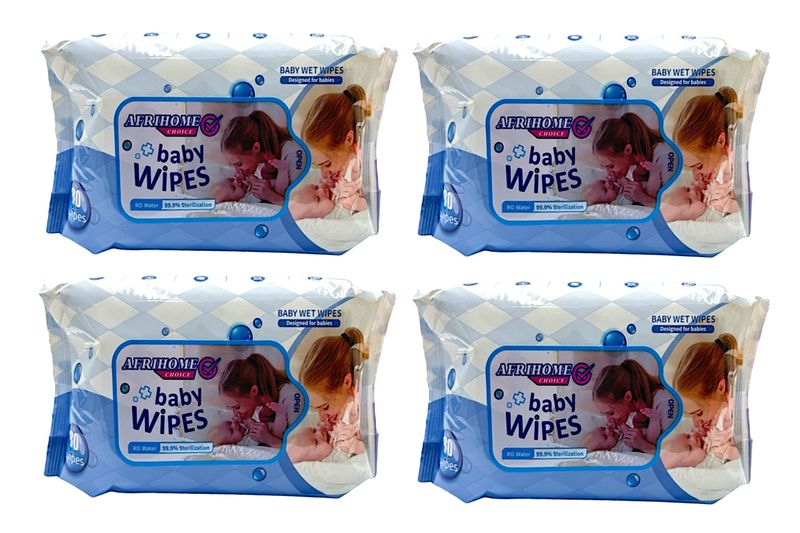 4 Pack x 80 Piece Ultra Soft Water-Based Baby Wipes - Gentle &amp; Hydrating