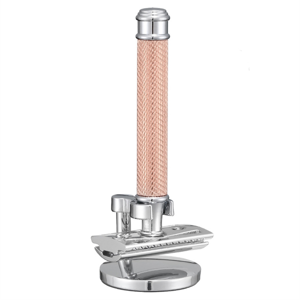 Mens Folding Shaving Double Edge Classic Safety Shaver Rose Gold