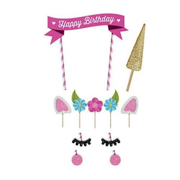 Unicorn Birthday Cake Topper Set