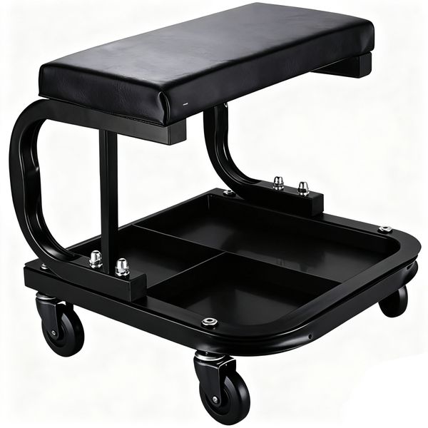 Garage Rolling Creeper Mechanic Chair 360 Rotating With Tool Tray Storage