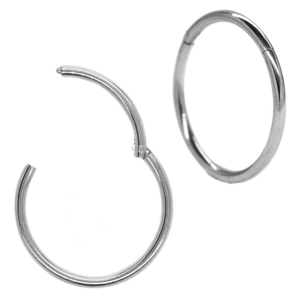 Androgyny 14x 1mm Pair hinged segment ring body piercing hoop 316L