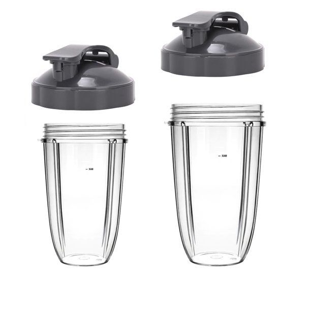 2 x cups( 710ml & 946ml) and Flip top lids for Nutribullet Blenders
