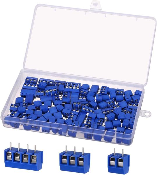 100PCS 2 Pin 3 Pin 4 Pin PCB Mount Screw Terminal Block Connector