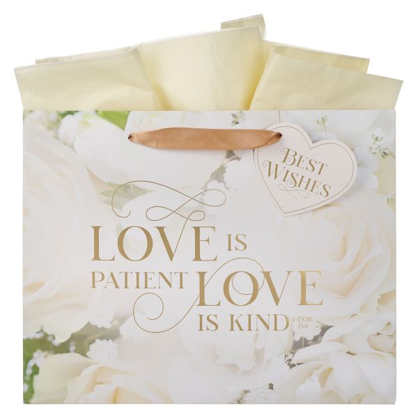 Large Landscape Gift Bag - Mr. and Mrs. - Love Is Patient Love Is Kind