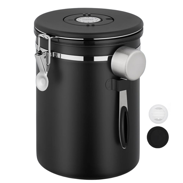 Bestby - Airtight 1.8L Coffee Container with Measuring Spoon and Date Dial