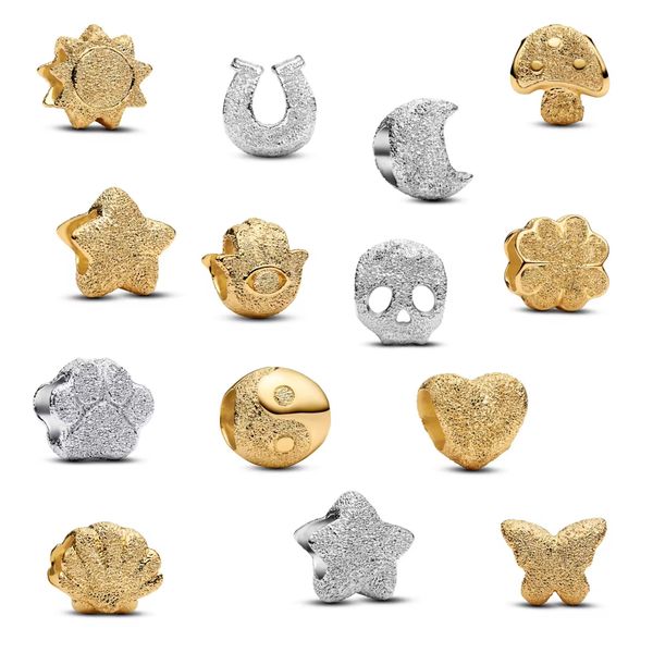 Ultimate Mini Diamond Point Textured S925 Charm Collection - 14-Piece