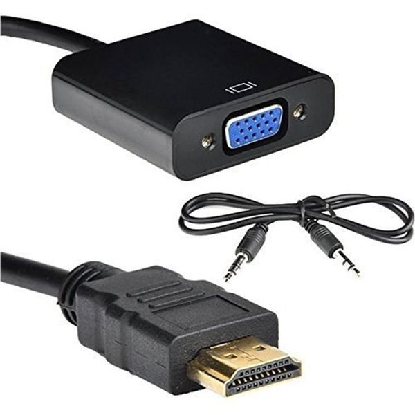 HDMI to VGA + Audio Converter Adapter - Black