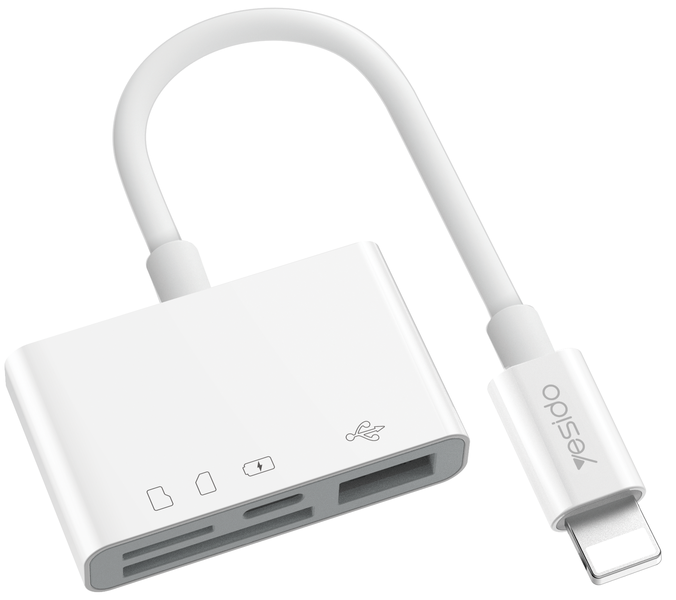 4 in 1 Dual Lightning To TF, SD and USB Adapter For Lightning Devices -GS12