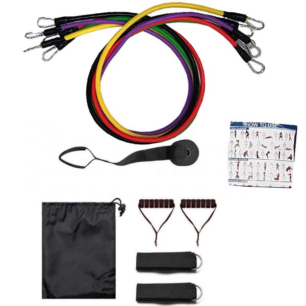 12 x Piece Rubber Resistance Bands Set
