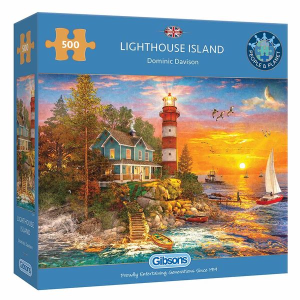 Gibsons Lighthouse Island 500-Piece Jigsaw Puzzle