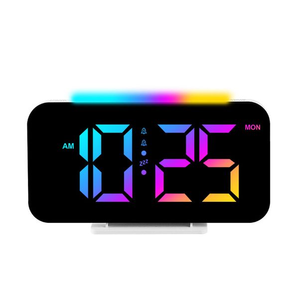 RGB LED Digital Alarm Clock With Colorful Light Display