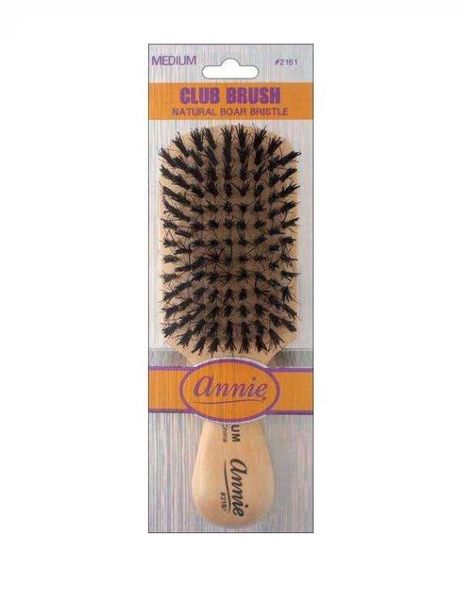Annie Medium Club Boar Bristle Brush Light Brown 3 Pack