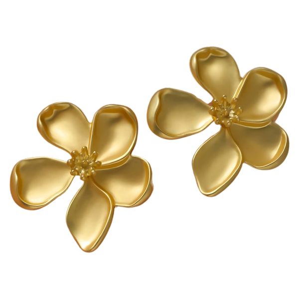 Po'di Grazia - Golden Flower Stud Earrings , Gift Set