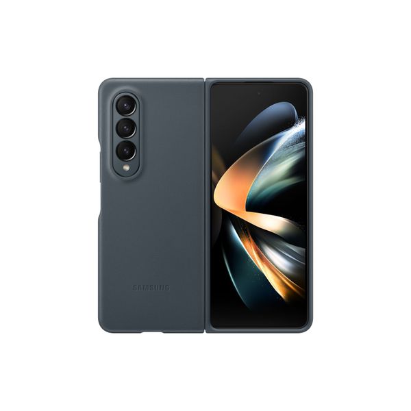 Samsung Galaxy Z Fold4 Leather Cover - Grey / Green