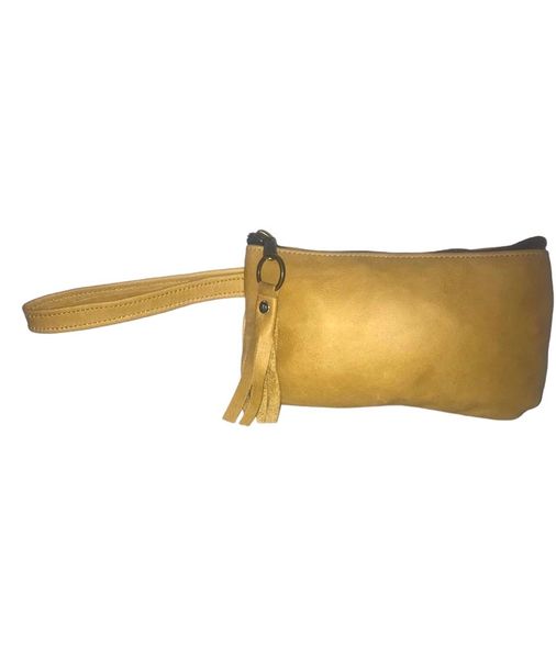 Genuine Leather - Make up Bag Camel