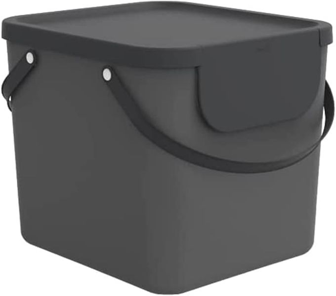 Plastic Organic Kitchen Dustbin Grey 6L