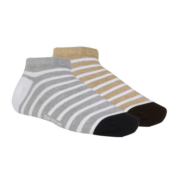 Woodland Men's Cotton Ankle Socks - Double Pack - Multi Colours (BD 156)