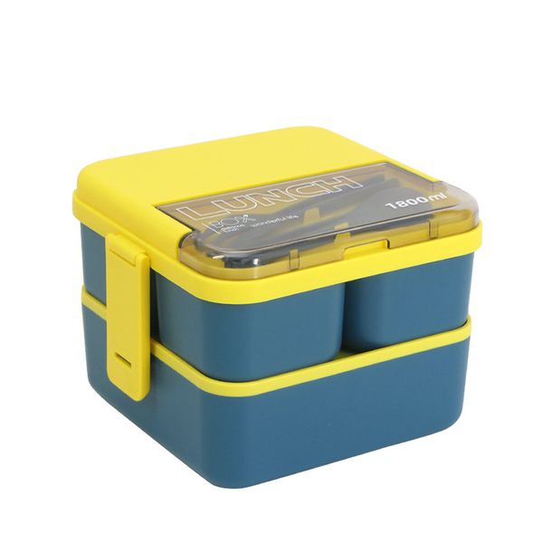 1800ml Lunch Box Set of 3 Adults Kids Bento Box Leakproof Lunch Containers