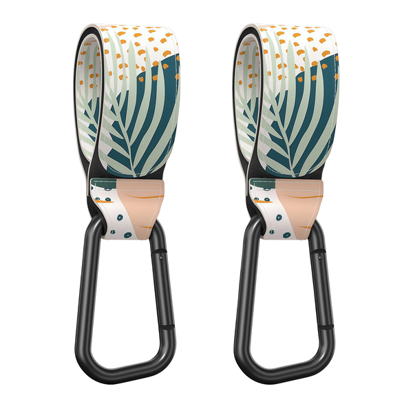 Kingdushi Universal Baby Stroller Hooks for Hanging Bags-Abstract Leaf