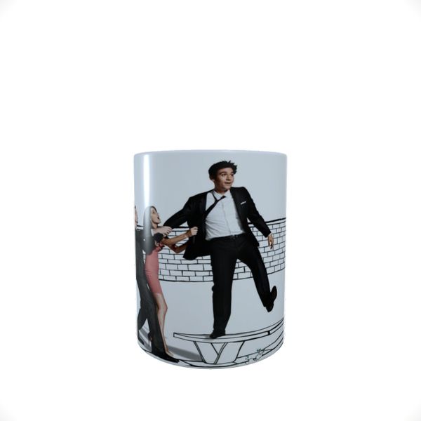 How I Met Your Mother - Characters Cartoon Background - Coffee Mug