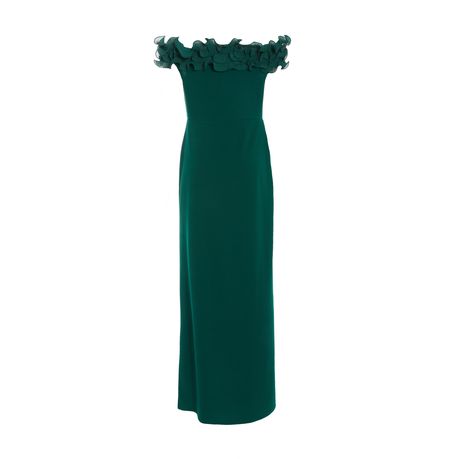 Quiz bottle green cross fashion strap maxi dress