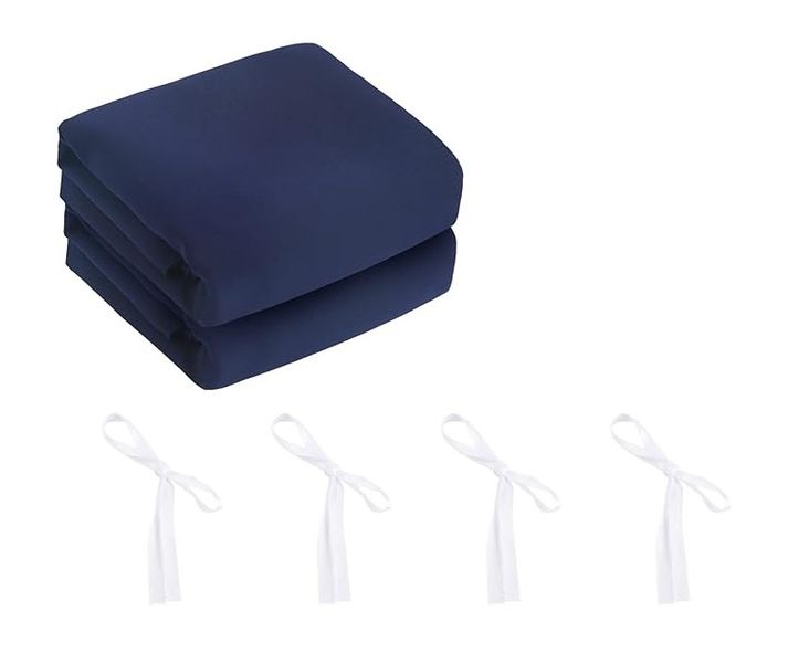 2 Chiffon Table Runners with Ribbons - Blue