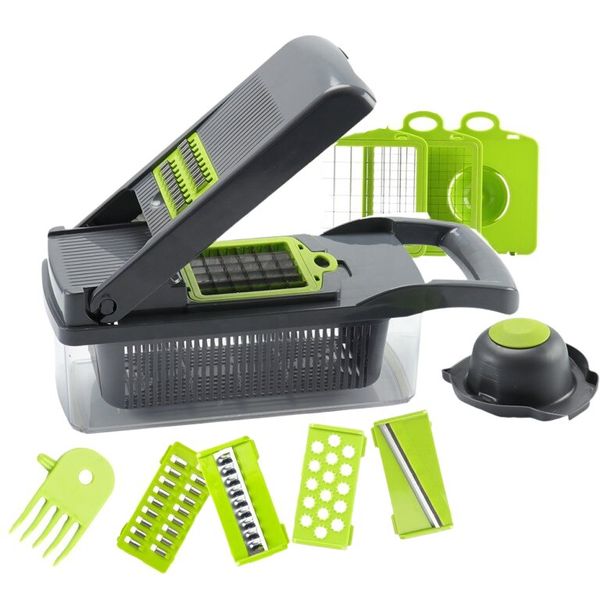 Multi-functional Vegetable Cutter, Slicer, Shredder and Dicer Set