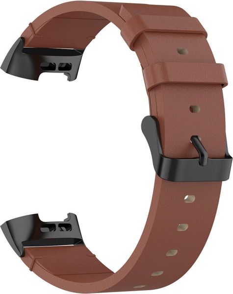 Faux Leather Strap Compatible With Fitbit Charge 4 / 3 / 3 SE-Brown