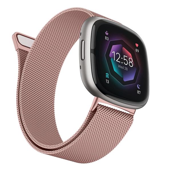 Metal Mesh Watch Strap Compatible with Fitbit Versa 4/3 &amp; Sense/Sense 2