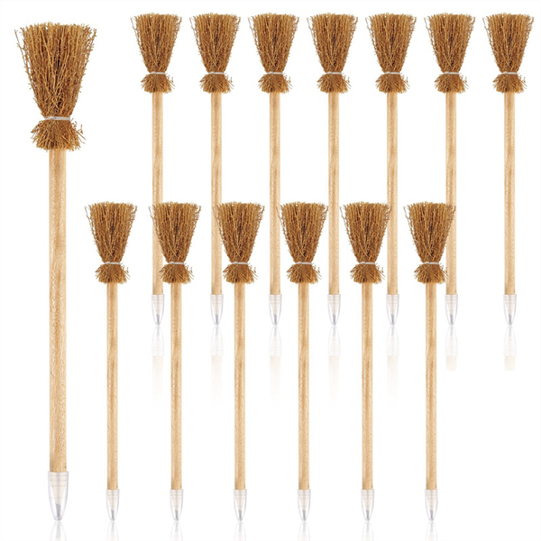14PCS Witch Broom Stick Pencils Halloween Wizard Wand Pencils