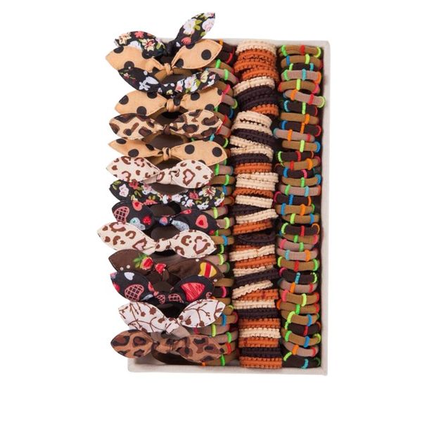 Children's Basic Coffee Color Hair Ties Set - 70 Piece