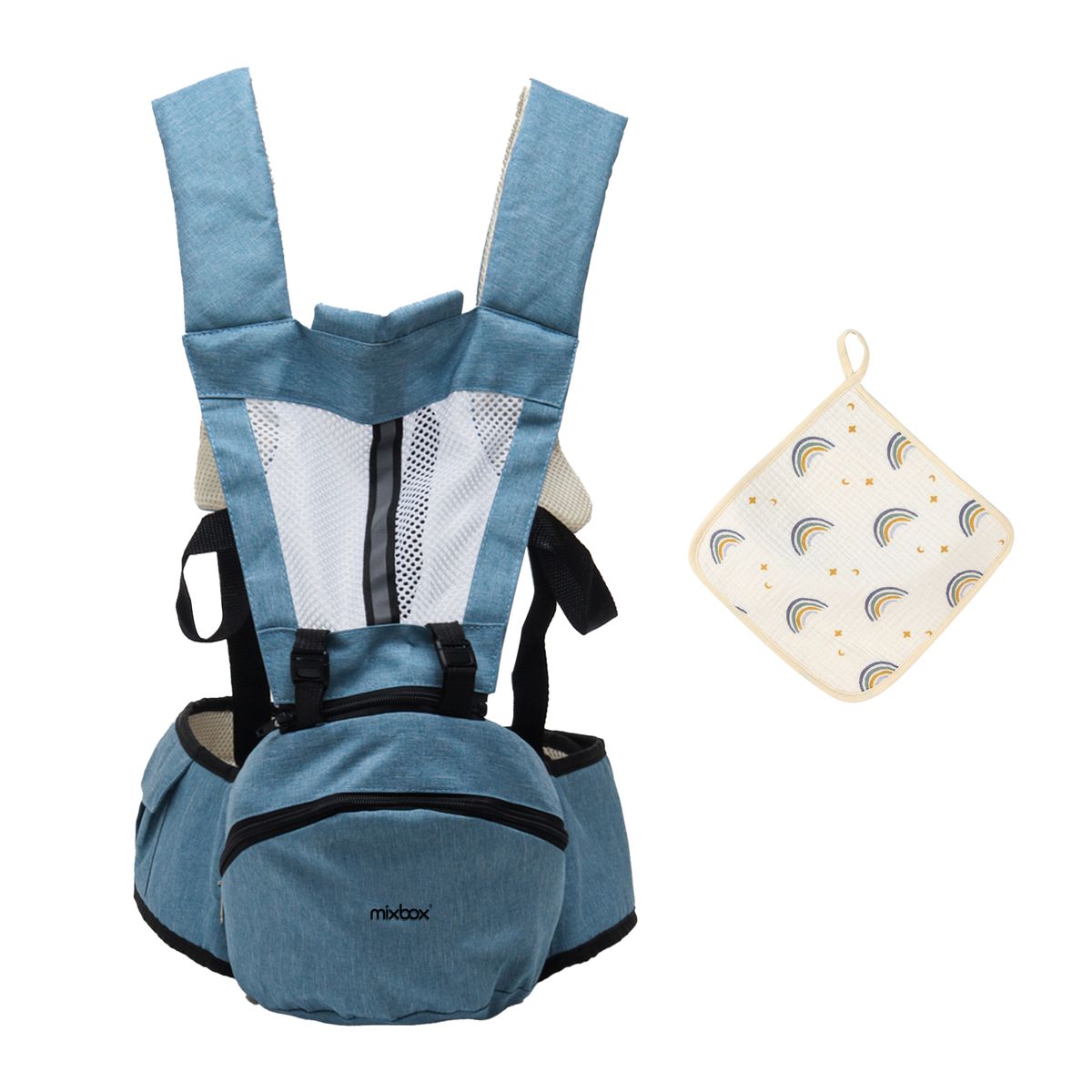 Ergonomic Breathable 2 In 1 Storage Baby Carrier with Hip Seat Kit