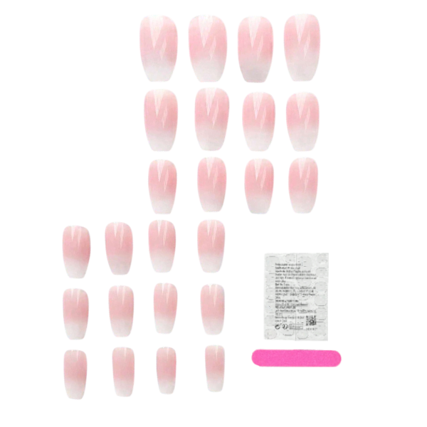 24Pcs Gradient Ombre Press-On Nails Set - Pink