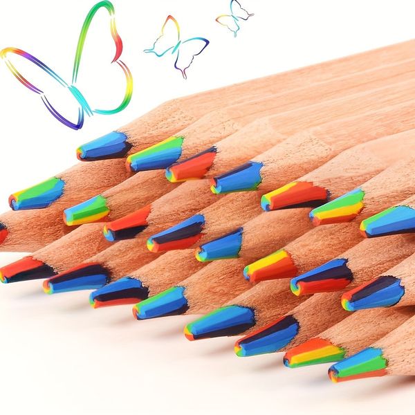 7 Color in 1 Rainbow Pencils for Kids, 10 PCS Rainbow Colored Pencils