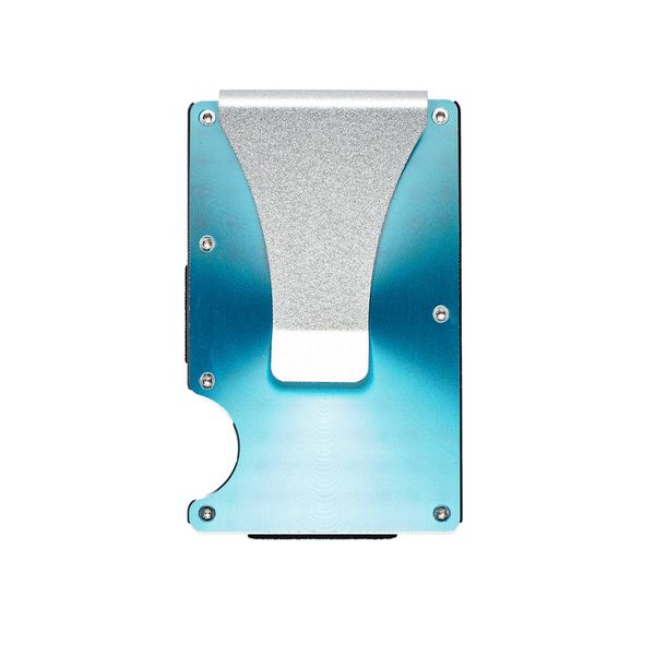 Minimalist Wallet - Card Holder &amp; Money Clip-RFID Blocking - Turquoise