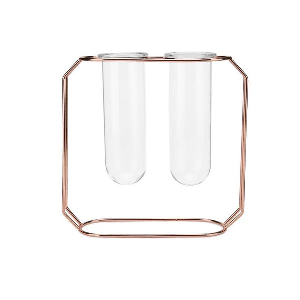 Vase Rose Gold Geometric Shape Double