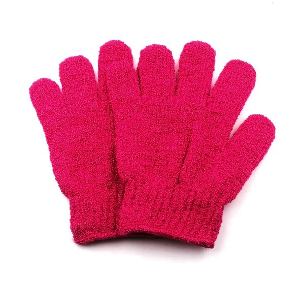 Glove Exfoliating - Bath - Dark Pink - 1 Pair
