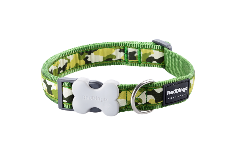 Red Dingo Dog Collar - Design - XS - Camouflage Green