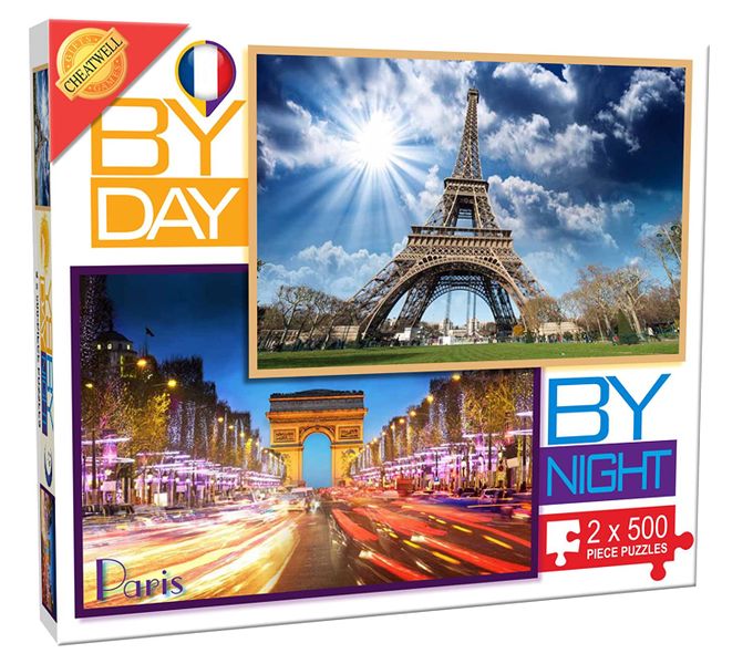 Paris by Day And By Night 2 x 500 Piece Jigsaw Puzzles
