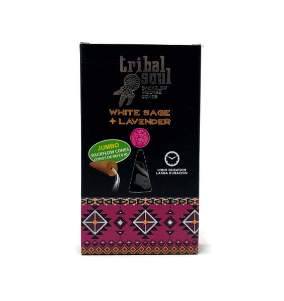 Tribal Soul Backflow Incense Cones - White Sage &amp; Lavender - 12 Pack