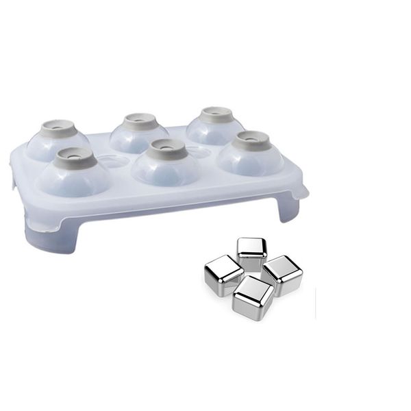 Stainless Steel Cooling Cubes With Jumbo Ice Bail Tray