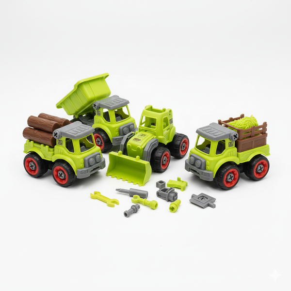 DIY Build &amp; Play Farm Trucks | Kids Construction Vehicle Toy Set