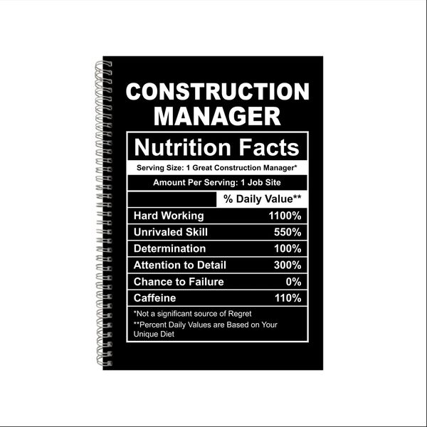 Construction Manager Notebook Gift Writing Book A4 Notepad 10
