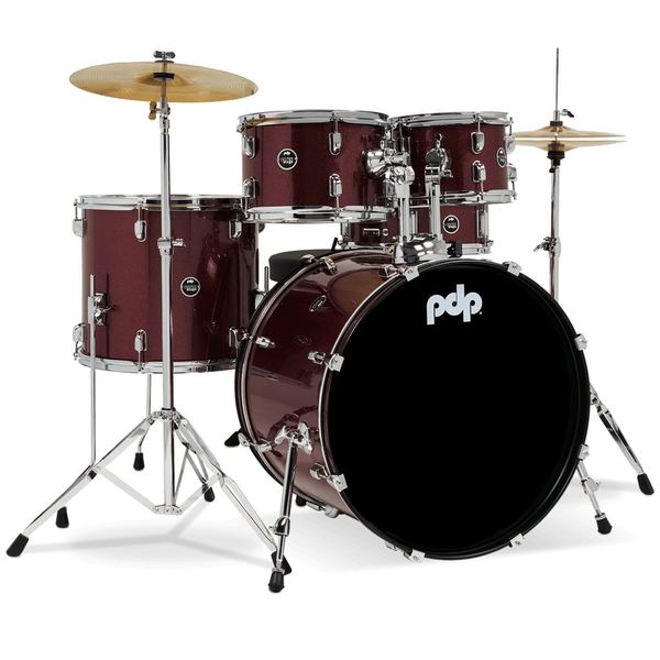 PDP Centerstage 5 Piece Drum Kit with Hardware &amp; Cymbals Ruby