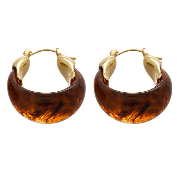 JOLITA Vintage Resin Diffusion U-Shaped Basket Earrings