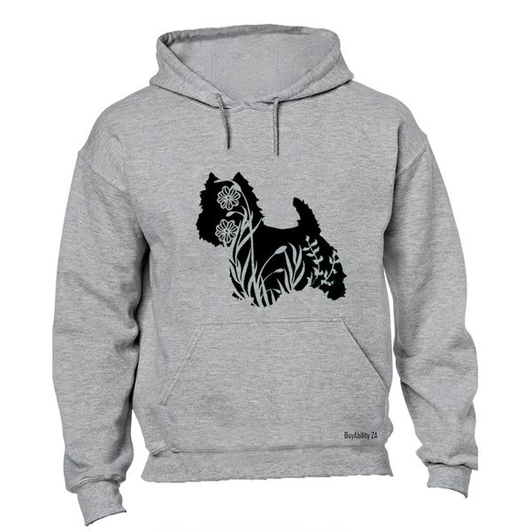 Scottish Terrier Silhouette - Ladies - Hoodie - Grey