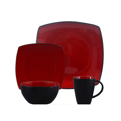 Black and red dinner set sale