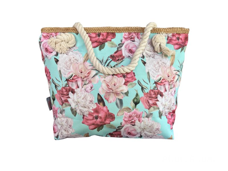 Printed Cotton Road Beach Bag